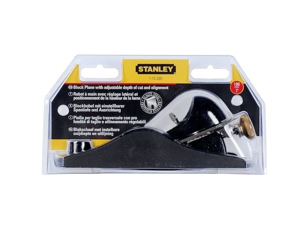 Stanley 1-12-220, Blockhyvel, Kolstål, Svart, Rostfritt stål, 4 cm, 200 mm, 11,2 cm