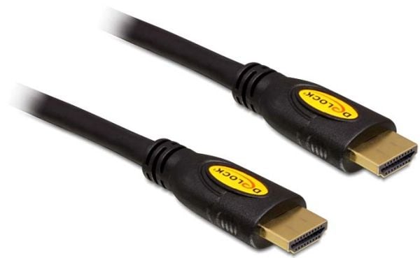 Delock High Speed - HDMI-kabel med Ethernet - HDMI hann til HDMI hann - 50 cm - svart