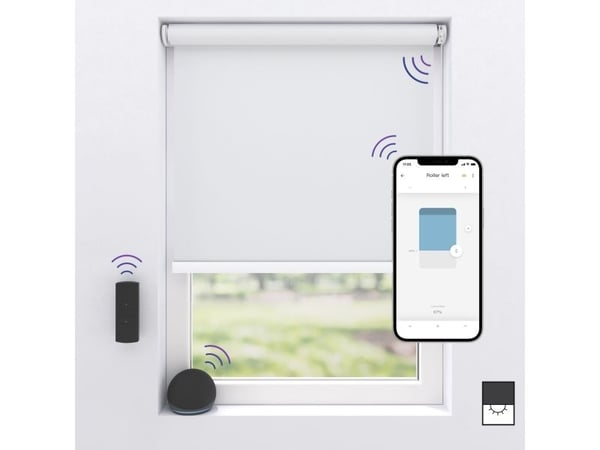 MotionBlinds trådløst elektrisk black-out rullegardin 100x190 cm - White