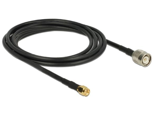 Delock - Antennekabel - TNC han til SMA han - 2.5 m - koaksial - sortti