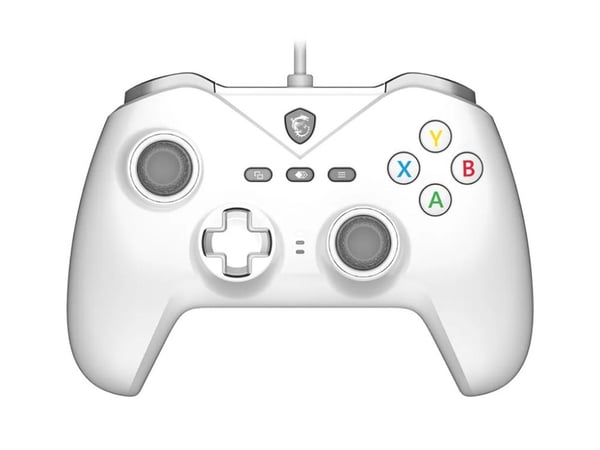 MSI FORCE GC200 WHITE, Gamepad, Android, PC, Tilbageknap, D-måtte, Knappen Makro, Afbryderknap, Knappen Start, Knappen Turbo, Analog/digital, Ledni...