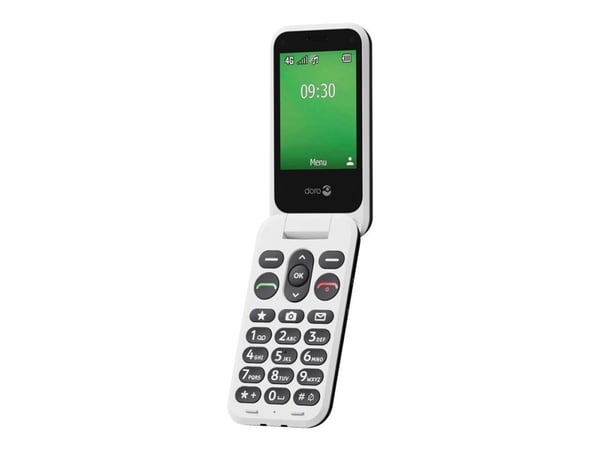 Doro Leva E30, Simpukka, Yksittäinen SIM, 7,11 cm (2.8"), 0,3 MP, 1150 mAh, Musta, Valkoinen