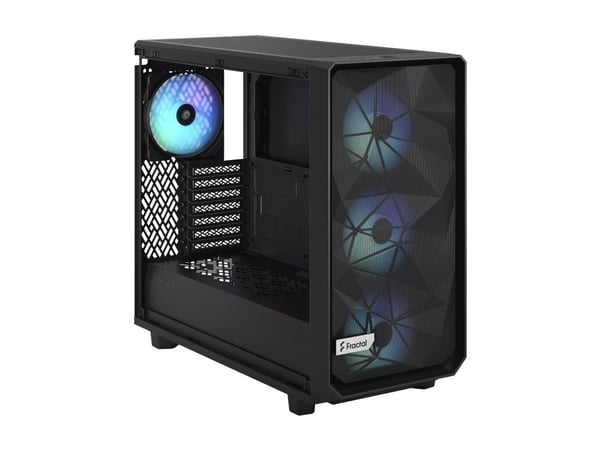Fractal Design Meshify 2 Lite - Tower - utökad ATX - genomskinlig sidopanel (härdat glas) - ingen strömförsörjning (ATX) - RGB svart TG ljuston - U...
