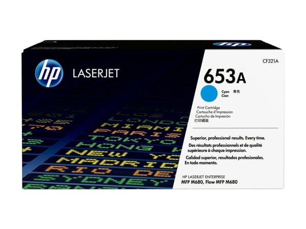HP 653A, alkuperäinen syaani LaserJet-värikasetti, 16500 sivua, Syaani, 1 kpl