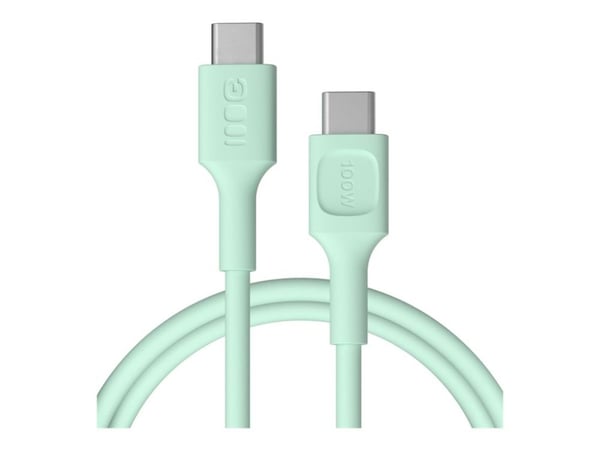 Green Cell PowerFlex - USB-kabel - USB-C (100W PD) (hann) til USB-C (100W PD) (hann) - 1.2 m - peppermyntegrønn