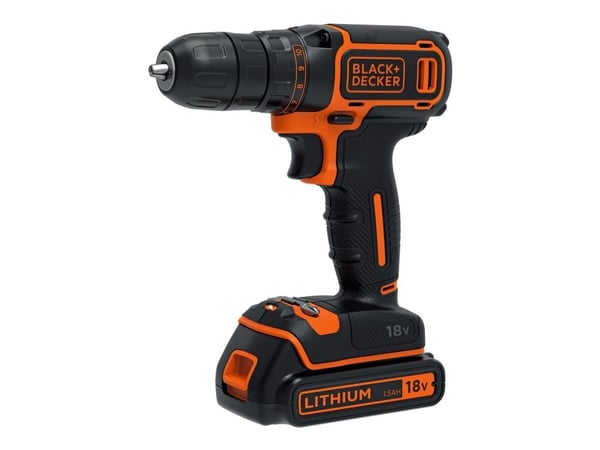 BLACK+DECKER BDCDC18-QW - Drill/driver - trådløs 10 mm - 30 N·m inkludert lader - 18 V BLACK+DECKER BDCDC18-QW - Drill/driver - trådløs 10 mm - 30 N·m inkludert lader - 18 V