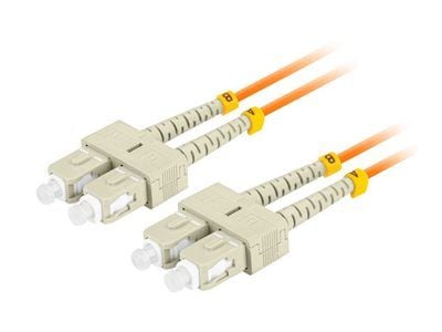 Lanberg - Koblingskabel - SC/UPC (hann) til SC/UPC (hann) - 5 m - 3 mm - fiberoptisk - dupleks - 50 / 125 mikroner - OM2 - halogenfri - oransje - (...