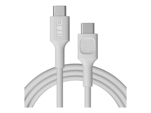 Green Cell PowerStream - USB-kabel - USB-C (100W PD) (hane) till USB-C (100W PD) (hane) - 1.2 m - flätad - snövit