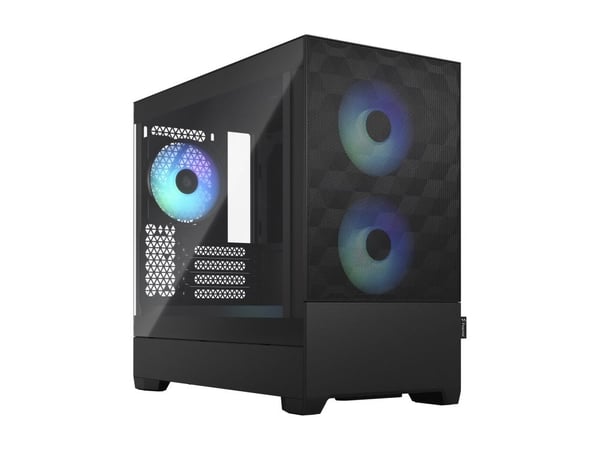 Fractal Design Pop Mini Air RGB - Tower - micro ATX - sidepanel med vindu (herdet glass) - ingen strømforsyning (ATX) - sort TG lys fargetone - USB...