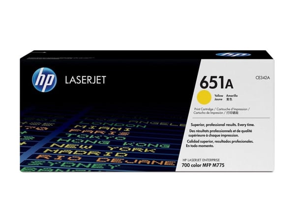HP 651A, alkuperäinen keltainen LaserJet-värikasetti, 16000 sivua, Keltainen, 1 kpl