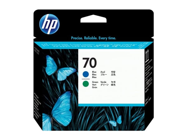HP 70 - Blå, grønn - skriverhode - for DesignJet HD Pro MFP, T120, Z2100, Z3100, Z3100ps, Z3200, Z3200ps, Z5200, Z5400