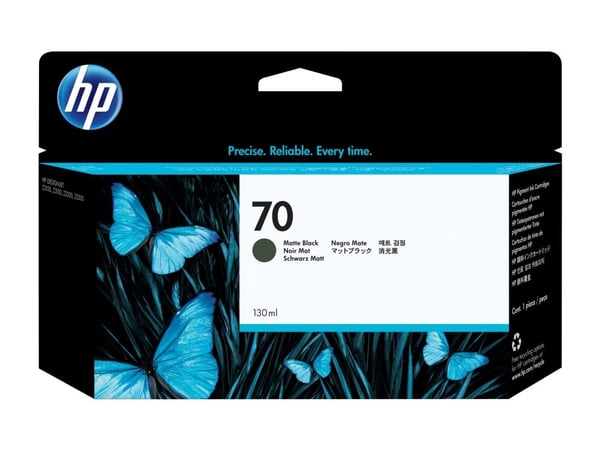 HP 70 - 130 ml - matt svart - original - DesignJet - blekkpatron - for DesignJet HD Pro MFP, T120, Z2100, Z3100, Z3100ps, Z3200, Z3200ps, Z5200, Z5400