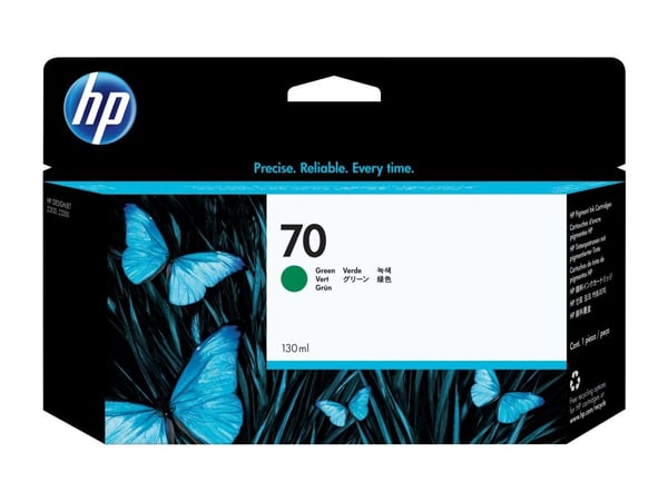 HP 70 - 130 ml - grønn - original - DesignJet - blekkpatron - for DesignJet HD Pro MFP, T120, Z2100, Z3100, Z3100ps, Z3200, Z3200ps, Z5200, Z5400