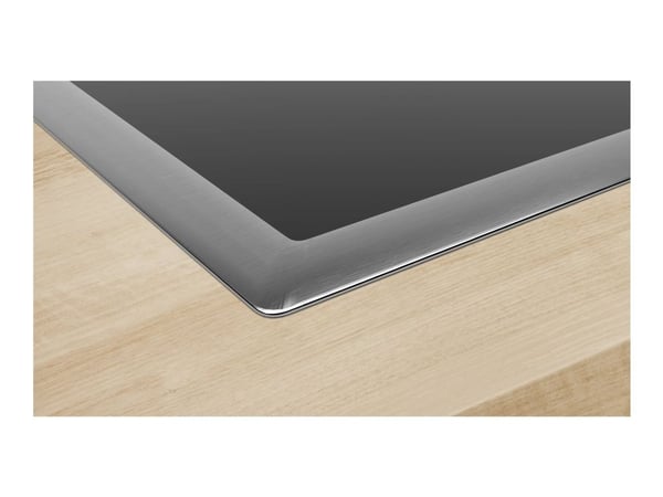 Bosch Serie | 4 PKE645BB2E - Keramisk häll - 4 kokplattor - Fördjupning - bredd: 56 cm - djup: 49 cm - med kanter i rostfritt stål - svart / rostfr...