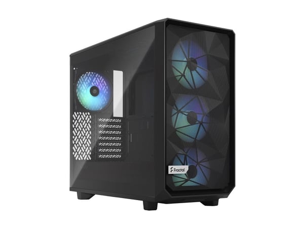 Fractal Design Meshify 2 Lite - Tower - utökad ATX - genomskinlig sidopanel (härdat glas) - ingen strömförsörjning (ATX) - RGB svart TG ljuston - U...