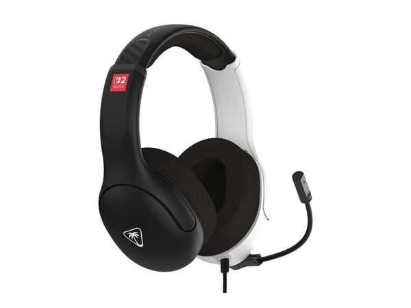 Turtle Beach Airlite Fit - For Nintendo Switch 2 - hodesett - full størrelse - kablet - 3,5 mm jakk - lydisolerende - hvit, svart
