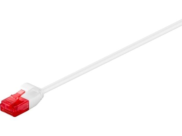 goobay - Patch-kabel - RJ-45 (hane) till RJ-45 (hane) - UTP - CAT 6 - sprintlåsning, formpressad, rund, hakfri - vit