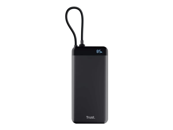 Trust Fiera - Strømbank - 20000 mAh - 20 watt - Power Delivery 3.0 + PPS (USB-C) - på kabel: USB-C - svart