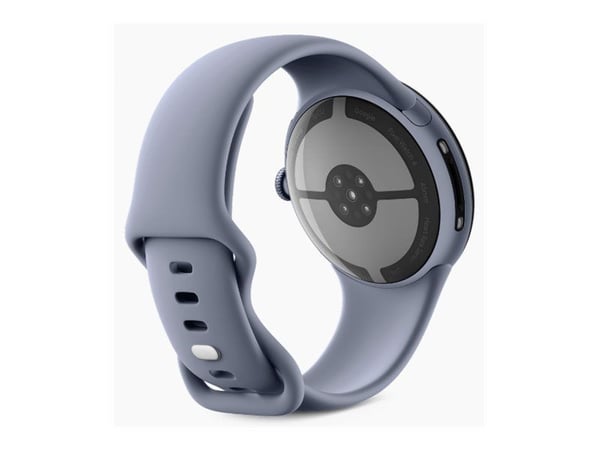 Google Pixel Watch 4 - 45 mm - satäng mångsten aluminium - smart klocka med aktivt band - fluoroelastomer med mjukt beröringsskikt - månsten - band...