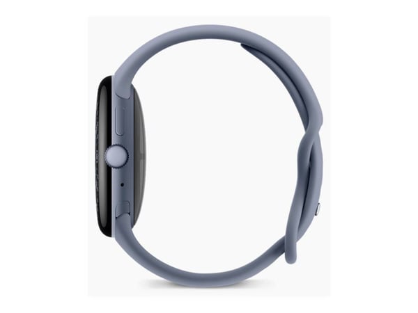 Google Pixel Watch 4 - 45 mm - satäng mångsten aluminium - smart klocka med aktivt band - fluoroelastomer med mjukt beröringsskikt - månsten - band...