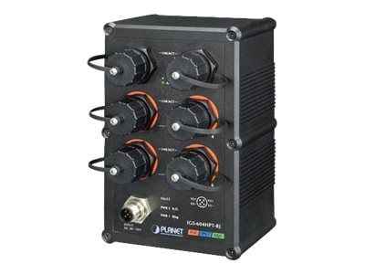 PLANET IGS-604HPT-RJ - Switch - L3 - Styrt - 4 x 10/100/1000 (PoE) + 2 x 10/100/1000 - DIN-skinnemonterbar, veggmonterbar - PoE (144 W) - DC-strøm