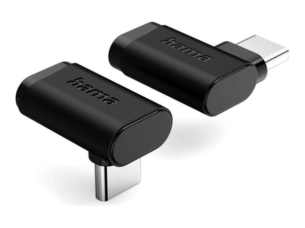 Hama - USB-adapter - USB-C (hane) till USB-C (hona) - USB 3.2 Gen 2 - USB-strömleverans (5A, 240W) - svart (paket om 2)