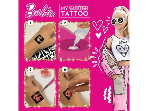 Lisciani Barbie My Glitter Tattoo, Multifärg, Barn, Flicka, 5 År, 6 År, Multi