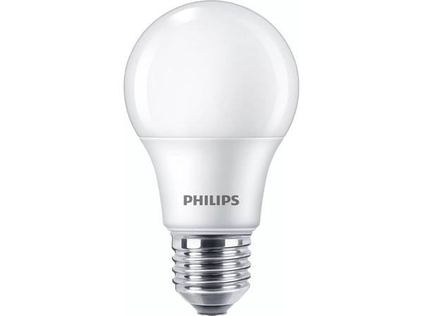 Philips LED - LED-lyspære - form: A60 - mattslipt finish - E27 - 7 W (ekvivalent 60 W) - klasse E - varmt hvitt lys - 2700 K