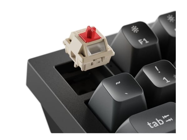 Keychron Q6 Ultra - Tastatur - 100% - full size - belyst - trådløs - Bluetooth 5.1, 2.4 GHz, USB-C - tastsvitsj: Keychron Silk POM Red (Hot-swappab...