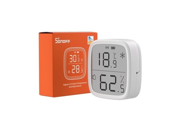 Sonoff ZigBee, Sisätila, Lämpötila- ja kosteusmittari, Vapaasti seisova, Langaton, 0,2 °C, 2%