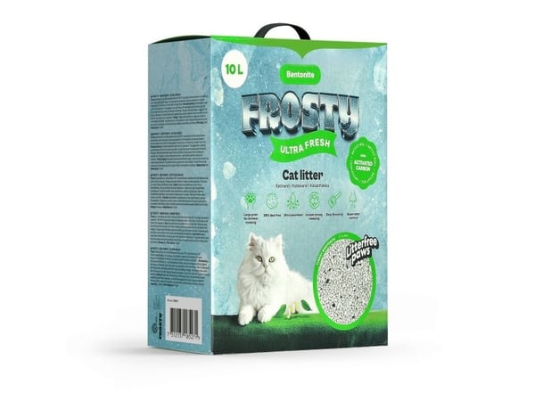Frosty Bentonite Aktivt Kull Ultra Fresh Cat Sand 10l