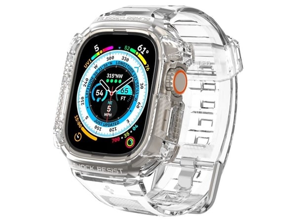 Spigen Rugged Armor Pro, Kotelo, Älykello, Läpinäkyvä, Apple, Watch Ultra (49mm), Termoplastinen polyuretaani (TPU)