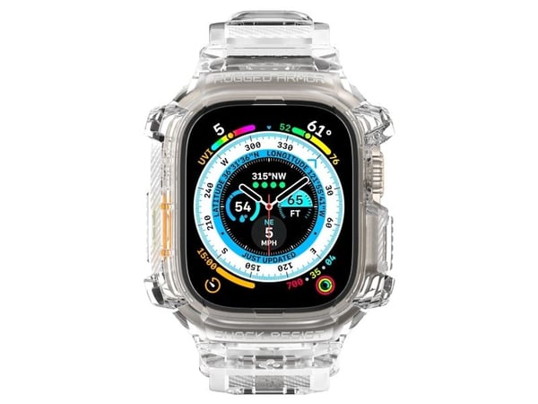 Spigen Rugged Armor Pro, Kotelo, Älykello, Läpinäkyvä, Apple, Watch Ultra (49mm), Termoplastinen polyuretaani (TPU)
