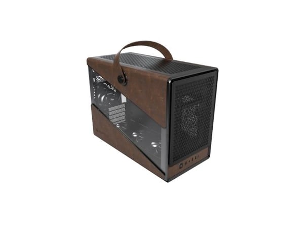 Montech Heritage 30 Pro tower-deksel (svart/brun, herdet glass)