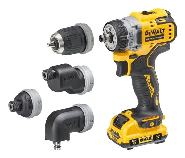 DeWALT DCD703L2T-QW, Borr med pistolgrepp, utan nyckel, Svart, Gul, 1 cm, 1500 RPM, 2 cm