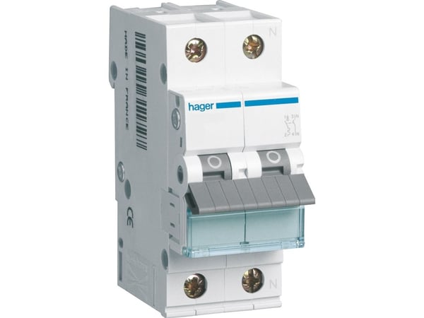 HAGER Automatisk säkring C 13A, 1-polig + nollC-karaktäristik6kA kortslutningskapacitet230V AC, 36 mm bred