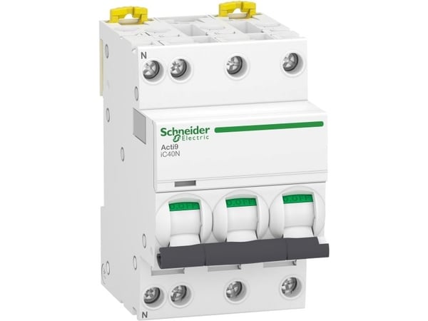 SCHNEIDER ELECTRIC ACTI 9 iC40N 3PN C 10A MCB, 54mm