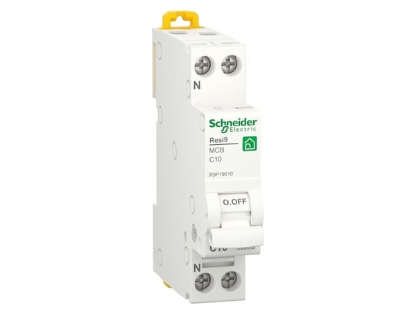 SCHNEIDER ELECTRIC Resi9 XP MCB/automatsikring 1PN C-karakteristik 10A 6kA 18mm