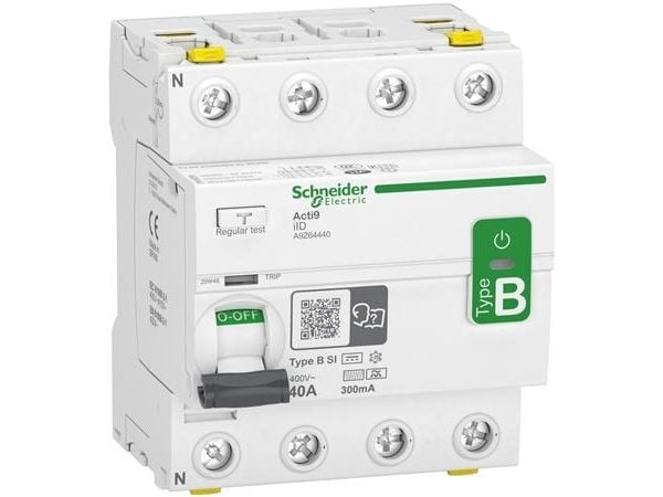 RCCB jordfelsbrytare 4P, 40A, 300mA, B-SI, AC/DC
