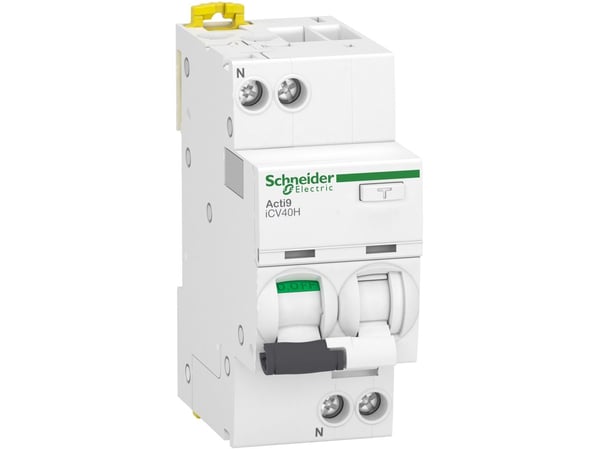 SCHNEIDER ELECTRIC Yhdistelmäkatkaisija RCBo iCV40H 1-napainen + nolla C-ominaisuus 10A 30mA luokka A