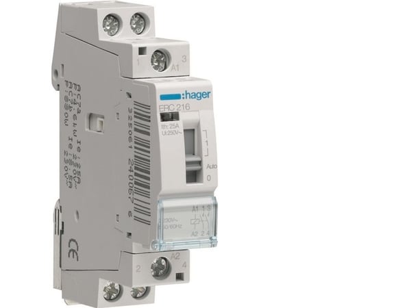 Hager ERC216 asennusrele 16 A, 2 NO, 230 V, 1 moduuli