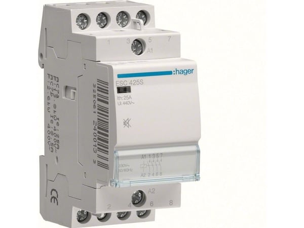 Kontaktor 25A 4 Slutte 230V Brumfri Brumfri