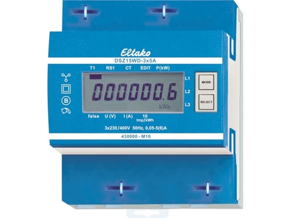 Eltako DSZ15WD-3x5A MID Vekselstrømsmåler digital 5 A MID-godkendelse: Ja 1 stk