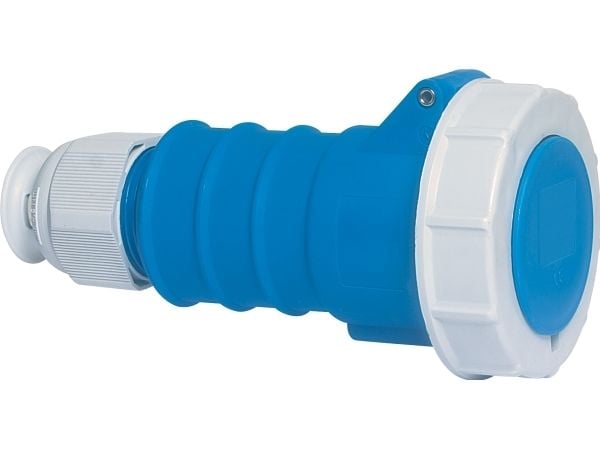BALS CEE-jatkojohtoH6 230V AC 16A 3-napainen sininen monikahvainen kaapelinirrotus, Quick Connect® nikkelöity, IP67 polyamidi