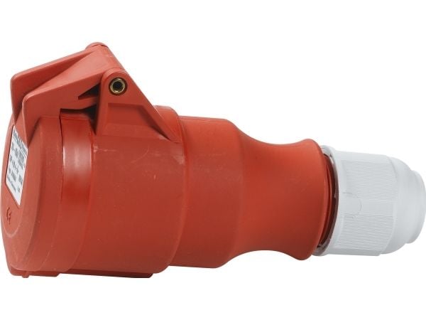 FIX-PRO CEE-jatkojohtoH6400V AC 16A 5-napainen, punainenmultigripkaapelin helpotus, ruuvi IP44 polyamidi