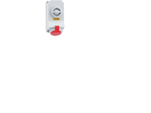 CEE-uttag H 400V 32A 5-pol röd 118x225 mm topp/botten 2xM25 IP44 polyamid