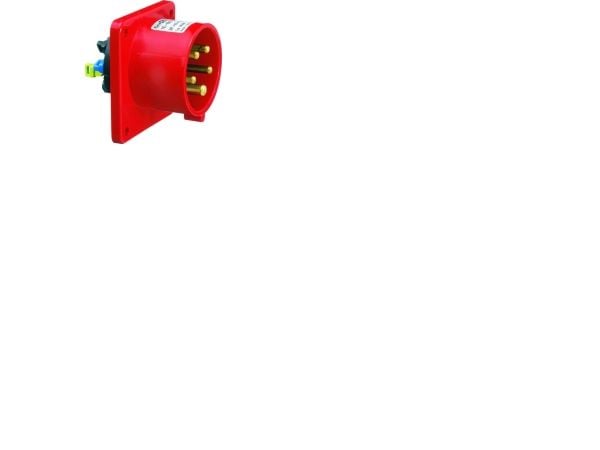 BALS CEE indtag indbygningH6 400 V 16 A 5 polet rödlige, fläns 75x75 mm, Quick Connect®IP44, polyamid