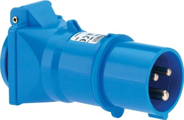 BALS CEE-adapter/övergång Han: CEE 6H 16A 3-pol 230V, Hon: schuko 16A 2-pol + jord 230V