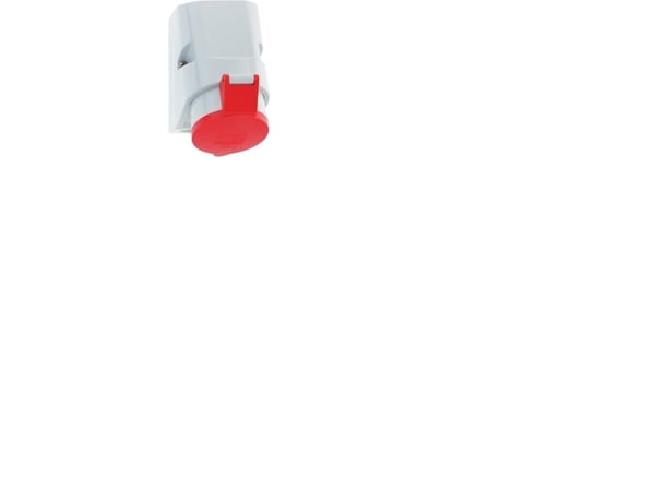 BALS CEE seinäpistorasiaH6 400V 16A 5-napainen punainenleveä korkeus 83x126 mm, yläosa M25 alaosa 2x M25, Quick Connect®IP44, polyamidi