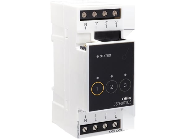 Relämodul för Niko Home Control för tre olika kretsar